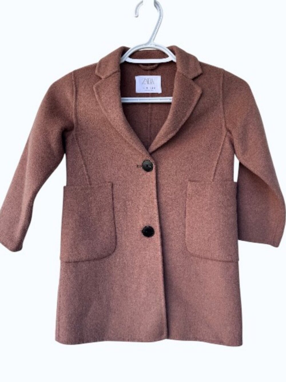 Zara wool blend pea coat camel brown kids' size 6